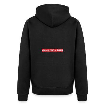 Mallorca 2024 - Unisex Premium Bio Zip Hoodie - Schwarz - Hinten - Nico (187cm)