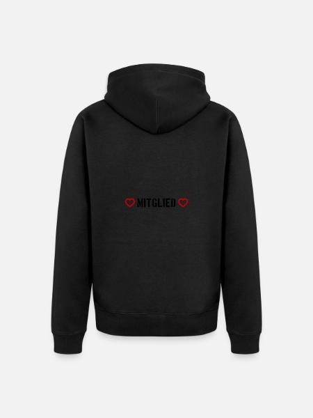 Mitglied Herz - Unisex Premium Bio Zip Hoodie - Schwarz