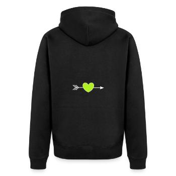coeur vert coeurs verts couple cadeau - Veste à capuche bio Premium Unisexe - noir - Dos - Nico (187cm)