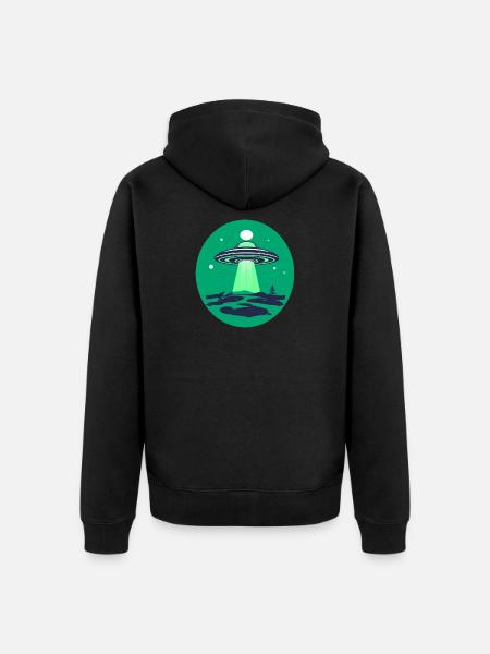 UFO Visitors - Unisex Premium Organic Zip Hoodie - black