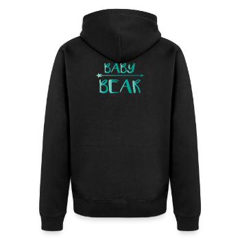 Baby bear with arrow - Unisex Premium Organic Zip Hoodie - black - Back - Nico (187cm)
