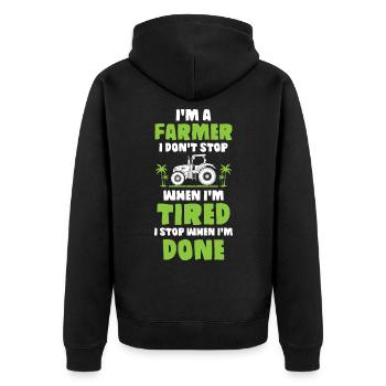 Farrner - Unisex Premium Bio Zip Hoodie - Schwarz - Hinten - Nico (187cm)