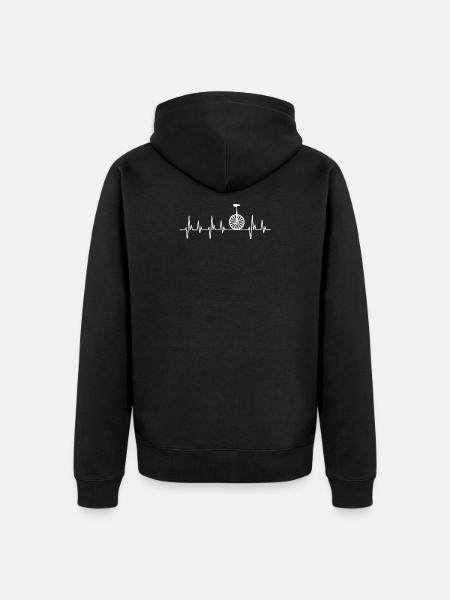einrad mädchen geschenkidee unicycle herzschlag - Unisex Premium Organic Zip Hoodie - black