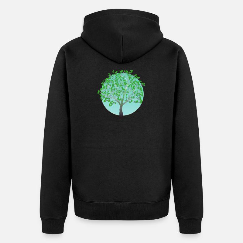 Arbre vert au printemps - Veste à capuche bio Premium Unisexe - noir