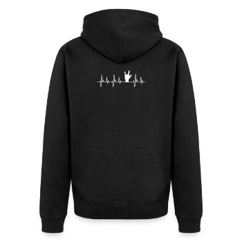 Musik Shirt Festival Lover Rock Musik Fan Metal - Unisex Premium Bio Zip Hoodie - Schwarz - Hinten - Nico (187cm)