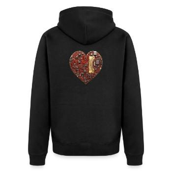 Cœur des circuits - Veste à capuche bio Premium Unisexe - noir - Dos - Nico (187cm)