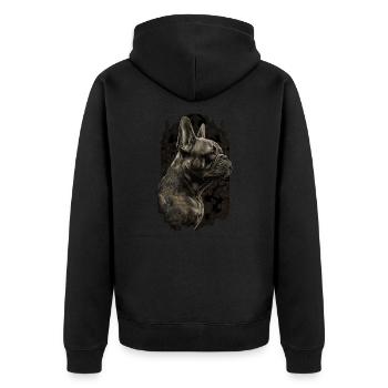 Bouledogue français - Veste à capuche bio Premium Unisexe - noir - Dos - Nico (187cm)