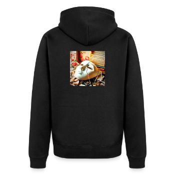 Décor rétro de Mask Break - Veste à capuche bio Premium Unisexe - noir - Dos - Nico (187cm)
