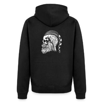 Viking Odin - Unisex Premium Organic Zip Hoodie - black - Back - Nico (187cm)