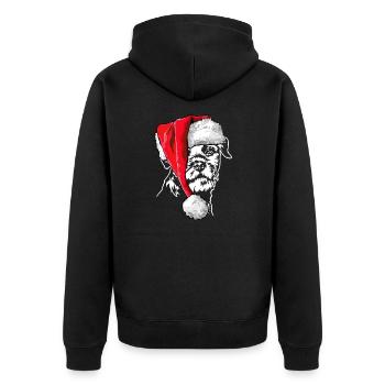 Santa Border Terrier Weihnachten Hunde Wilsigns - Unisex Premium Bio Zip Hoodie - Schwarz - Hinten - Nico (187cm)