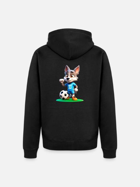 Wolf Soccer 2 - Unisex Premium Organic Zip Hoodie - black