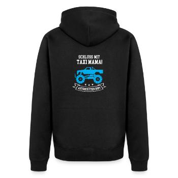 Autobesitzer 2024 Neues Auto Autofahrer Autokauf - Unisex Premium Bio Zip Hoodie - Schwarz - Hinten - Nico (187cm)
