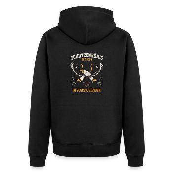 Schützenkönig 2024 Im Vogelschiessen Schützenfest - Unisex Premium Bio Zip Hoodie - Schwarz - Hinten - Nico (187cm)
