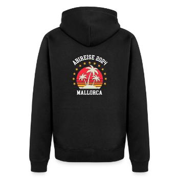 Mallorca 2024 Abireise Klassenfahrt Abi Abifahrt - Unisex Premium Bio Zip Hoodie - Schwarz - Hinten - Nico (187cm)