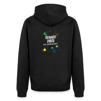 Erdkundelehrer aus Leidenschaft Beruf Lehrer Geo - Unisex Premium Bio Zip Hoodie - Schwarz - Hinten - Nico (187cm)