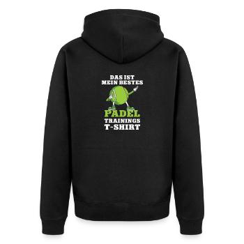 Padel Trainingshirt Padeltennis Padelspiel Paddle - Unisex Premium Bio Zip Hoodie - Schwarz - Hinten - Nico (187cm)