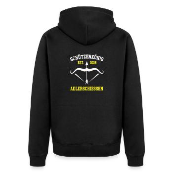 Schützenkönig 2025 Adlerschiessen Schützenfest - Unisex Premium Bio Zip Hoodie - Schwarz - Hinten - Nico (187cm)