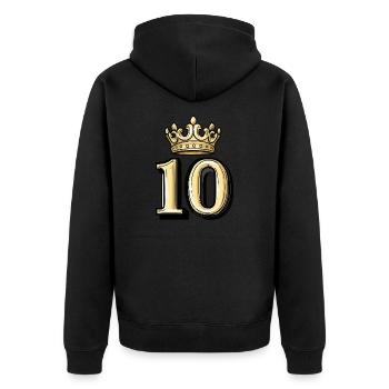 Couronne à 10 chiffres - Veste à capuche bio Premium Unisexe - noir - Dos - Nico (187cm)