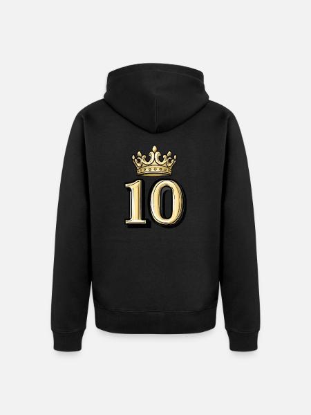 10 Zahl Krone - Unisex Premium Bio Zip Hoodie - Schwarz