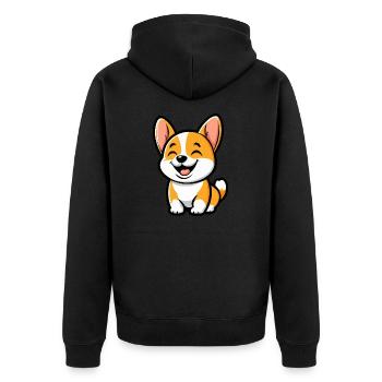 Chien Corgi Mignon - Veste à capuche bio Premium Unisexe - noir - Dos - Nico (187cm)