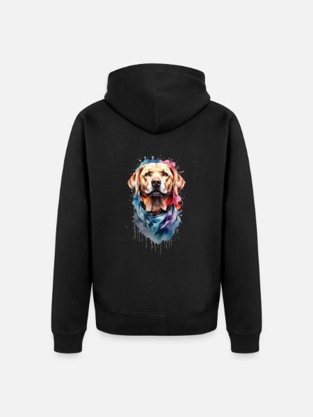 Labrador Retriever - Unisex Premium Organic Zip Hoodie - black