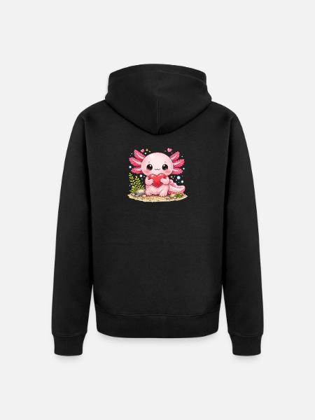 Axolotl - Unisex Premium Bio Zip Hoodie - Schwarz