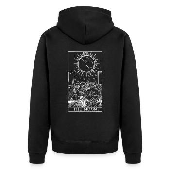 Moon Tarot Card Witch - Unisex Premium Bio Zip Hoodie - Schwarz - Hinten - Nico (187cm)