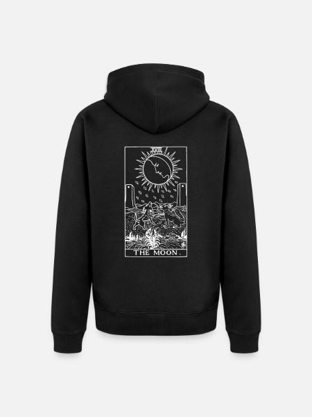 Moon Tarot Card Witch - Unisex Premium Bio Zip Hoodie - Schwarz