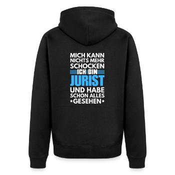 Nicht schockbarer Jurist - Unisex Premium Bio Zip Hoodie - Schwarz - Hinten - Nico (187cm)