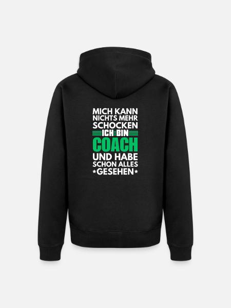 Unshockable Coach - Unisex Premium Organic Zip Hoodie - black