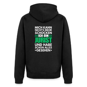 Nicht schockbarer Jurist - Unisex Premium Bio Zip Hoodie - Schwarz - Hinten - Nico (187cm)