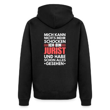 Nicht schockbarer Jurist - Unisex Premium Bio Zip Hoodie - Schwarz - Hinten - Nico (187cm)