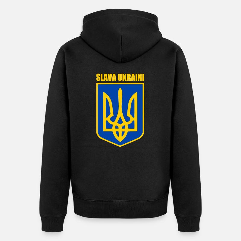 Slava ukraini - Veste à capuche bio Premium Unisexe - noir