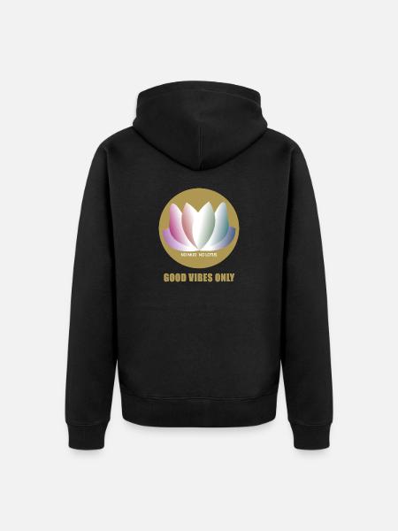 LOTUSBLÜTEN-VIBES - Unisex Premium Bio Zip Hoodie - Schwarz