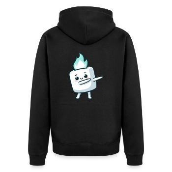 Süßer Marshmallow Dabbing Zucker Comic - Unisex Premium Bio Zip Hoodie - Schwarz - Hinten - Nico (187cm)