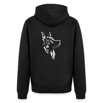 Deutscher Schäferhund Hund Hunde Wilsigns - Unisex Premium Bio Zip Hoodie - Schwarz - Hinten - Nico (187cm)