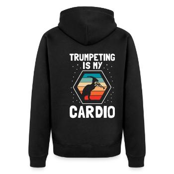 Dinosaurier Motif für Paläontologen - Unisex Premium Bio Zip Hoodie - Schwarz - Hinten - Nico (187cm)