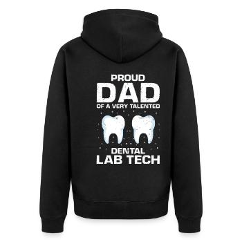 Technicien dentaire pour l’orthodontie et le laboratoire dentaire - Veste à capuche bio Premium Unisexe - noir - Dos - Nico (187cm)