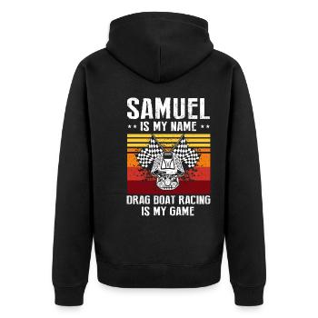 Conception de bateaux de course pour les courses de dragsters - Veste à capuche bio Premium Unisexe - noir - Dos - Nico (187cm)