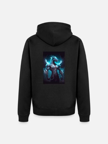 Dragon of energy - Unisex Premium Organic Zip Hoodie - black