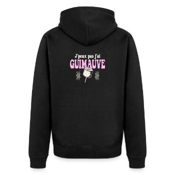 J'peux pas j'ai Guimauve rose - Veste à capuche bio Premium Unisexe - noir - Dos - Nico (187cm)