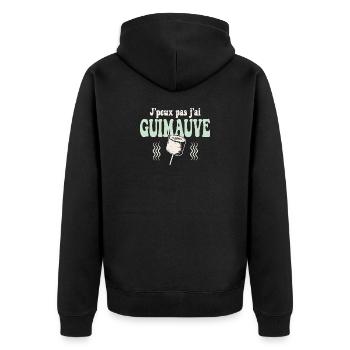 J'peux pas j'ai Guimauve Vert pastel - Veste à capuche bio Premium Unisexe - noir - Dos - Nico (187cm)