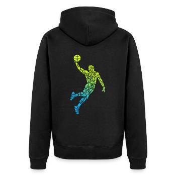 Symboles de basket-ball Garçons Joueur de basket-ball - Veste à capuche bio Premium Unisexe - noir - Dos - Nico (187cm)
