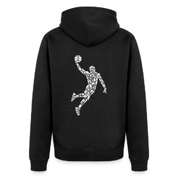 Symboles de basket-ball Joueur de basket-ball Basket-ball - Veste à capuche bio Premium Unisexe - noir - Dos - Nico (187cm)