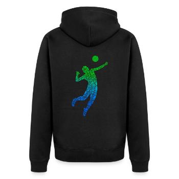 Joueurs de beach-volley Joueurs de volley-ball masculins - Veste à capuche bio Premium Unisexe - noir - Dos - Nico (187cm)