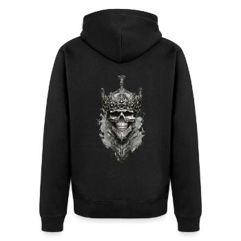 Vikings Nordic Rune Vikings Valhalla Vikings - Unisex Premium Organic Zip Hoodie - black - Back - Nico (187cm)