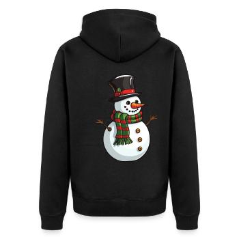 Schneemann Winter Weihnachten Schnee - Unisex Premium Bio Zip Hoodie - Schwarz - Hinten - Nico (187cm)
