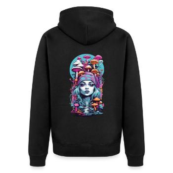 Psychédélique Goa champignon fille Trance Festival Design - Veste à capuche bio Premium Unisexe - noir - Dos - Nico (187cm)