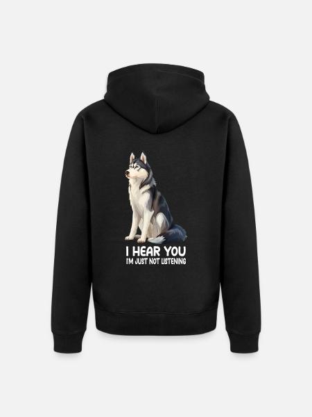 Husky - Unisex Premium Bio Zip Hoodie - Schwarz