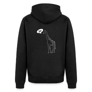 Ja mit Giraffe lustiger Comic für Ja-sager - Unisex Premium Bio Zip Hoodie - Schwarz - Hinten - Nico (187cm)